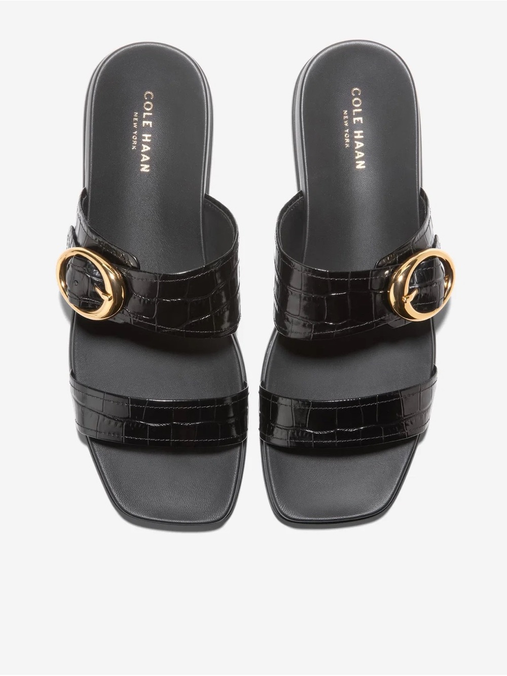 Cole Haan croc Black Slide Sandals